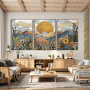 Boho Mountain Landscape Large Wall Art, Horizontal Gold by MyGreatCanvas | Canvas Wall Art Prints | Photo Prints & Wall Decor