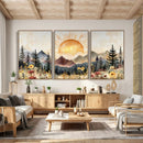Boho Mountain Landscape Large Wall Art, Horizontal Gold by MyGreatCanvas | Canvas Wall Art Prints | Photo Prints & Wall Decor