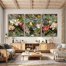 Vintage Birds and Flowers Wide Wall Art: Extra Large by MyGreatCanvas | Canvas Wall Art Prints | Photo Prints & Wall Decor