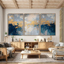 Blue Gold Abstract Large Framed Canvas Wall Art, Modern by MyGreatCanvas | Canvas Wall Art Prints | Photo Prints & Wall Decor