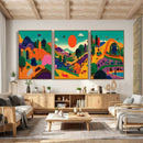 Colorful Japanese Landscape Print: Maximalist Panoramic Wall by MyGreatCanvas | Canvas Wall Art Prints | Photo Prints & Wall Decor