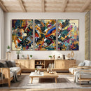Geometric Abstract Wall Art Canvas Print, Orange Blue by MyGreatCanvas | Canvas Wall Art Prints | Photo Prints & Wall Decor