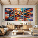 Geometric Abstract Wall Art Canvas Print, Orange Blue by MyGreatCanvas | Canvas Wall Art Prints | Photo Prints & Wall Decor