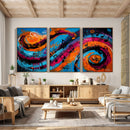 Geometric Abstract Wall Art Canvas Print, Orange Blue by MyGreatCanvas | Canvas Wall Art Prints | Photo Prints & Wall Decor