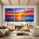 Colorful Knife Ocean Sunset Canvas — Orange Pink Teal by MyGreatCanvas | Canvas Wall Art Prints | Photo Prints & Wall Decor