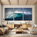 Ocean Wave Canvas Wall Art, Dramatic Teal Blue Seascape Oil by MyGreatCanvas | Canvas Wall Art Prints | Photo Prints & Wall Decor