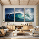 Ocean Wave Canvas Wall Art, Dramatic Teal Blue Seascape Oil by MyGreatCanvas | Canvas Wall Art Prints | Photo Prints & Wall Decor