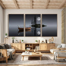 Moonlit Lake Canvas Wall Art, Dreamy Boat Heron Full Moon by MyGreatCanvas | Canvas Wall Art Prints | Photo Prints & Wall Decor
