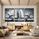 Propeller Plane Wall Art Canvas Print, Black and White by MyGreatCanvas | Canvas Wall Art Prints | Photo Prints & Wall Decor