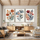 Watercolor Botanical Canvas Wall Art Set, Navy Terracotta by MyGreatCanvas | Canvas Wall Art Prints | Photo Prints & Wall Decor