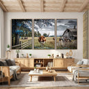 Texas Longhorn Canvas Wall Art, Rustic Farm Barn Bluebonnet by MyGreatCanvas | Canvas Wall Art Prints | Photo Prints & Wall Decor