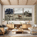 Texas Longhorn Canvas Wall Art, Rustic Farm Barn Bluebonnet by MyGreatCanvas | Canvas Wall Art Prints | Photo Prints & Wall Decor