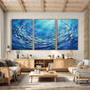 School of Fish Canvas Print | Blue Ocean Underwater Wall Art by MyGreatCanvas | Canvas Wall Art Prints | Photo Prints & Wall Decor