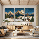 Moonlit Mountain Cabin Wall Art Canvas Print, Rustic Mountain Landscape Canvas Print, Woodland Cabin Wall Decor, Framed Nature Artwork Ready to Hang by MyGreatCanvas | Canvas Wall Art Prints | Photo Prints & Wall Decor