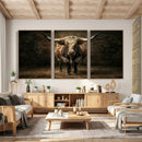 Texas Longhorn Bull Canvas Wall Art, Western Ranch Cattle Photography Print, Rustic Farmhouse Cowboy Decor Artwork by MyGreatCanvas | Canvas Wall Art Prints | Photo Prints & Wall Decor
