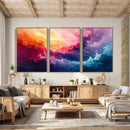 Colorful Abstract Canvas Wall Art Print, Vibrant Popup Color Art Print