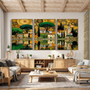 Gustav Klimt Golden Cityscape Wall Art Canvas Print,