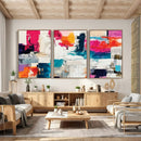 Blue Teal Abstract Canvas Wall Art, Modern Textured Painting Print, Navy Orange White Contemporary Art, Neutral Living Room Decor, Office Art by MyGreatCanvas | Canvas Wall Art Prints | Photo Prints & Wall Decor