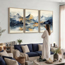 Lake Abstract Mountain Wall Art Canvas Print