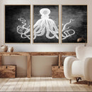 Black White Octopus Wall Art Canvas Print by MyGreatCanvas | Canvas Wall Art Prints | Photo Prints & Wall Decor