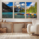 Moraine Lake 3-Panel Wall Art, Majestic Mountain and Lake by MyGreatCanvas | Canvas Wall Art Prints | Photo Prints & Wall Decor