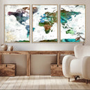 Modern Watercolor World Map Canvas Wall Art – Framed by MyGreatCanvas | Canvas Wall Art Prints | Photo Prints & Wall Decor