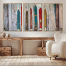 Vintage Wooden Weathered Ski's in Front of an Old Barn Wall by MyGreatCanvas | Canvas Wall Art Prints | Photo Prints & Wall Decor