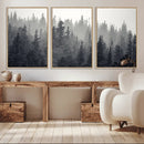Misty Forest Canvas Wall Art – Monochrome Triptych Pine Tree by MyGreatCanvas | Canvas Wall Art Prints | Photo Prints & Wall Decor