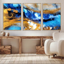 Blue Orange Marble Fluid Effect Canvas Wall Art Print by MyGreatCanvas | Canvas Wall Art Prints | Photo Prints & Wall Decor