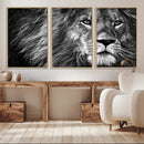 Black and White Lion Canvas Wall Art Print – Wildlife by MyGreatCanvas | Canvas Wall Art Prints | Photo Prints & Wall Decor