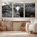 Western Home Wall Art Canvas Print, Framed Texas Longhorn by MyGreatCanvas | Canvas Wall Art Prints | Photo Prints & Wall Decor