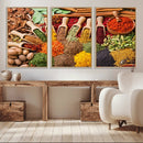 Herbs and Spices Art Canvas Print for Kitchen Kitchen,