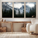 Wall Art Foggy Forest Landscape Canvas Print