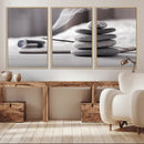 Burning Incense and Zen Stones Buddhism Wall Art, Zen Stones