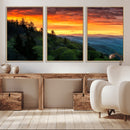 Forest Landscape Wall Art Sunset Canvas, Forest Sunset