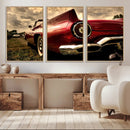 Red Classic Car Wall Art Canvas Print