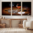 Whiskey Cigar Wall Art Canvas Print Kitchen Wall