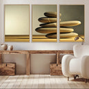 Fluvial Zen Stones Canvas Wall Art Print