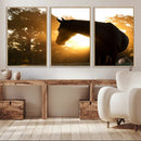 Horse at Sunset Wall Art Animal Canvas Print