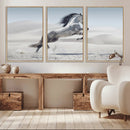 Prancing Horse Desert Large Wall Art Canvas Print – Majestic