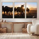 Horse Herd Wall Art Animal Canvas Print