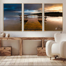 Serene Lake Pier at Sunset Canvas Print | Landscape Canvas