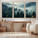 Captivating Misty Forest Wall Art Premium Canvas Print a