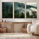 Misty Forest Wall Art Premium Canvas Print a Foggy and