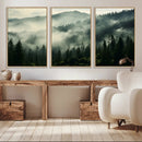 Captivating Misty Forest Wall Art Premium Canvas Print a