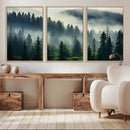 Captivating Misty Forest Wall Art Premium Canvas Print a