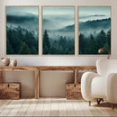 Captivating Misty Foggy Forest Wall Art Premium Canvas Print