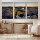 Dodger Stadium Sunset Game Triple Canvas Wall Art - Los