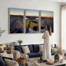 Dodger Stadium Sunset Game Triple Canvas Wall Art - Los