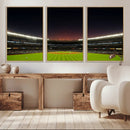 Yankee Stadium Night Game Triple Canvas, Yankee Stadium